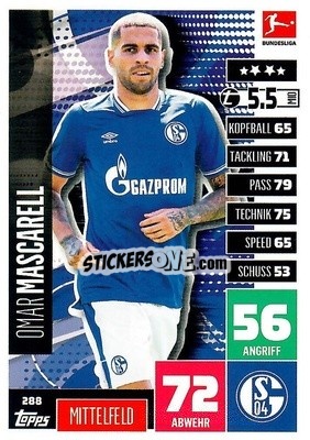 Sticker Omar Mascarell - German Football Bundesliga 2020-2021. Match Attax - Topps