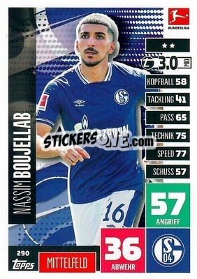 Figurina Nassim Boujellab - German Football Bundesliga 2020-2021. Match Attax - Topps