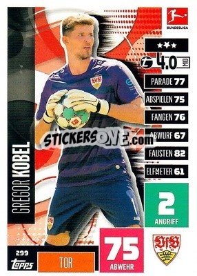 Figurina Gregor Kobel - German Football Bundesliga 2020-2021. Match Attax - Topps