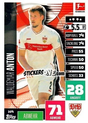 Sticker Waldemar Anton - German Football Bundesliga 2020-2021. Match Attax - Topps