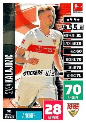 Sticker Sasa Kalajdzic - German Football Bundesliga 2020-2021. Match Attax - Topps