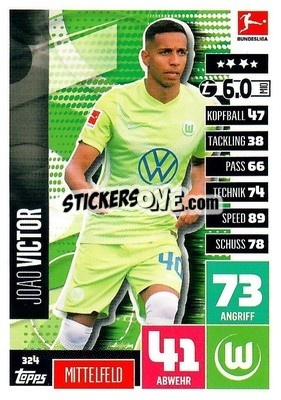 Sticker Joao Victor - German Football Bundesliga 2020-2021. Match Attax - Topps