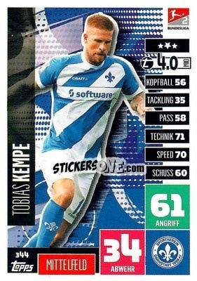 Cromo Tobias Kempe - German Football Bundesliga 2020-2021. Match Attax - Topps