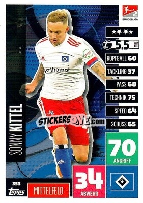 Sticker Sonny Kittel - German Football Bundesliga 2020-2021. Match Attax - Topps