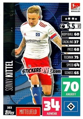 Cromo Sonny Kittel - German Football Bundesliga 2020-2021. Match Attax - Topps