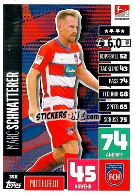 Cromo Marc Schnatterer - German Football Bundesliga 2020-2021. Match Attax - Topps