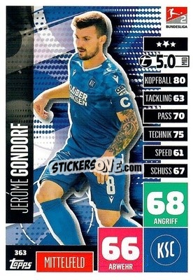 Cromo Jerome Gondorf - German Football Bundesliga 2020-2021. Match Attax - Topps