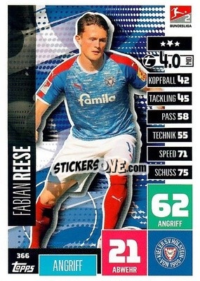 Sticker Fabian Reese - German Football Bundesliga 2020-2021. Match Attax - Topps