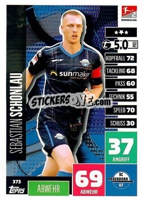 Cromo Sebastian Schonlau - German Football Bundesliga 2020-2021. Match Attax - Topps