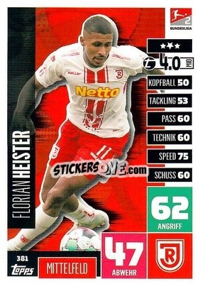Sticker Florian Heister - German Football Bundesliga 2020-2021. Match Attax - Topps