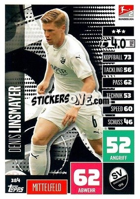 Figurina Denis Linsmayer - German Football Bundesliga 2020-2021. Match Attax - Topps