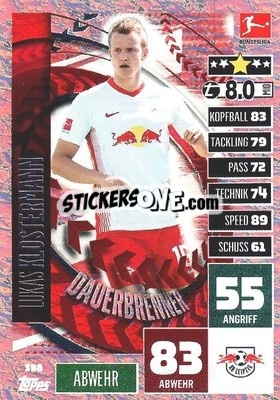 Figurina Lukas Klostermann - German Football Bundesliga 2020-2021. Match Attax - Topps