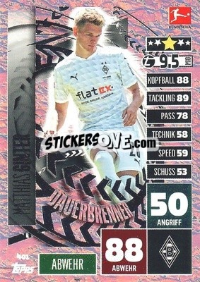 Sticker Matthias Ginter - German Football Bundesliga 2020-2021. Match Attax - Topps