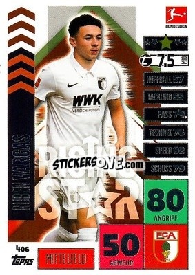 Cromo Ruben Vargas - German Football Bundesliga 2020-2021. Match Attax - Topps