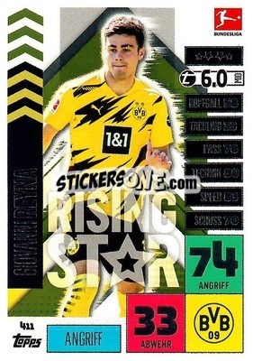 Figurina Giovanni Reyna - German Football Bundesliga 2020-2021. Match Attax - Topps