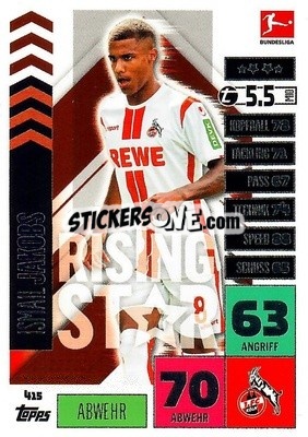 Sticker Ismail Jakobs - German Football Bundesliga 2020-2021. Match Attax - Topps