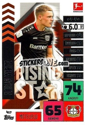 Sticker Florian Wirtz - German Football Bundesliga 2020-2021. Match Attax - Topps