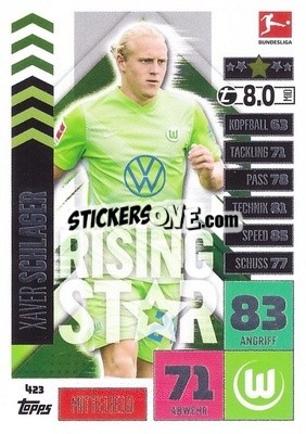 Figurina Xaver Schlager - German Football Bundesliga 2020-2021. Match Attax - Topps