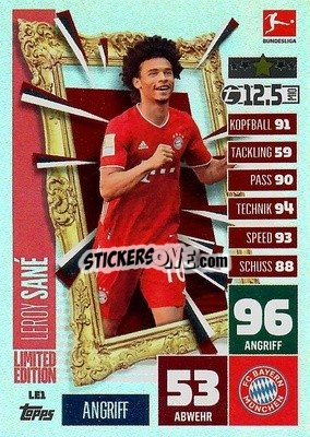 Figurina Leroy Sane - German Football Bundesliga 2020-2021. Match Attax - Topps