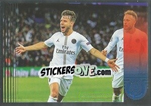 Cromo Juan Bernat (en action) - Paris Saint-Germain 50 ans - Panini