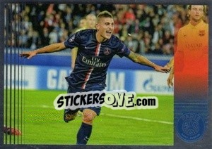 Sticker Marco Verratti (en action) - Paris Saint-Germain 50 ans n. 54 - Panini