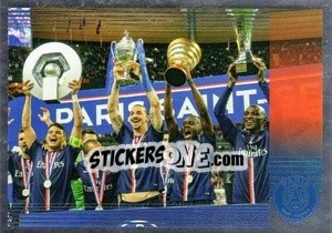 Figurina 2 quadruplés consecutifs de 2014-2016 - Paris Saint-Germain 50 ans n. 85 - Panini