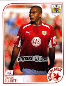 Sticker Marvin Elliott - Coca-Cola Championship 2008-2009 n. 75 - Panini