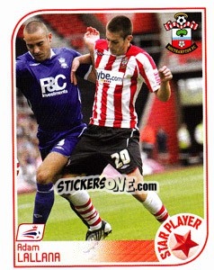 Sticker Adam Lallana - Coca-Cola Championship 2008-2009 n. 455 - Panini