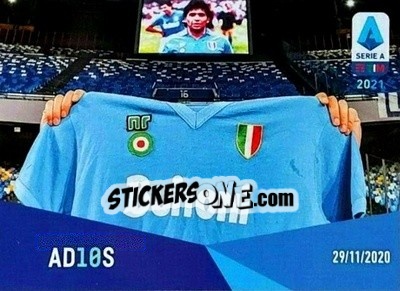 Sticker Ad10s - Diego Maradona - Serie A TIM 2020-2021. Official Celebration Set n. CS45 - Panini