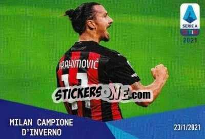 Cromo Milan Campión De Invierno - Serie A TIM 2020-2021. Official Celebration Set - Panini