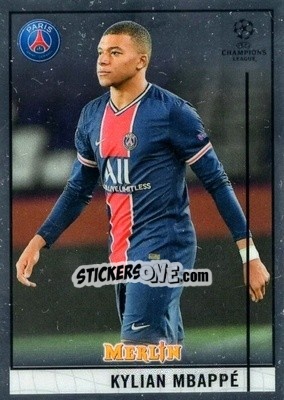 Sticker Kylian Mbappe - Uefa Champions League & Europa League Chrome 2020-2021 n. 100 - Topps Merlin