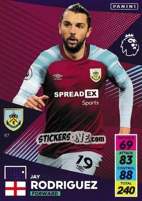 Sticker Jay RodriÂ­guez - English Premier League 2021-2022. Adrenalyn XL - Panini