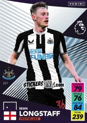 Sticker Sean Longstaff - English Premier League 2021-2022. Adrenalyn XL n. 257 - Panini