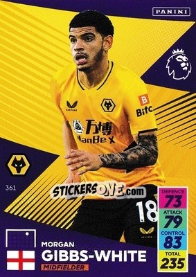 Sticker Morgan Gibbs-White - English Premier League 2021-2022. Adrenalyn XL n. 361 - Panini