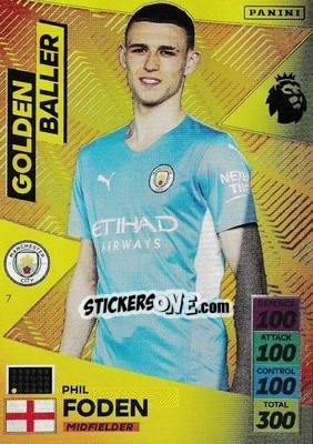 Sticker Phil Foden - English Premier League 2021-2022. Adrenalyn XL n. 7 - Panini