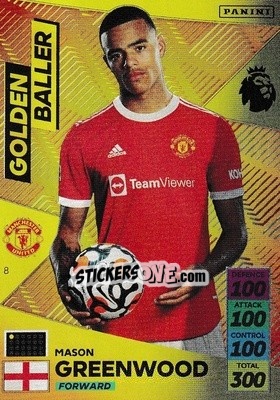 Sticker Mason Greenwood - English Premier League 2021-2022. Adrenalyn XL n. 8 - Panini