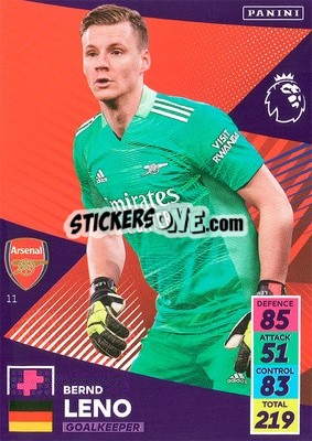 Sticker Bernd Leno - English Premier League 2021-2022. Adrenalyn XL n. 11 - Panini