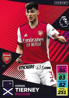 Sticker Kieran Tierney - English Premier League 2021-2022. Adrenalyn XL n. 12 - Panini