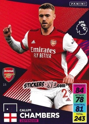 Sticker Calum Chambers - English Premier League 2021-2022. Adrenalyn XL n. 15 - Panini