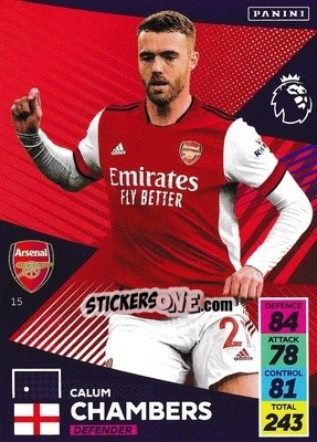 Figurina Calum Chambers - English Premier League 2021-2022. Adrenalyn XL - Panini