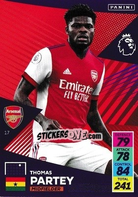 Figurina Thomas Partey - English Premier League 2021-2022. Adrenalyn XL - Panini