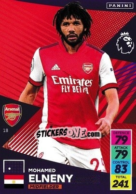 Sticker Mohamed Elneny - English Premier League 2021-2022. Adrenalyn XL n. 18 - Panini