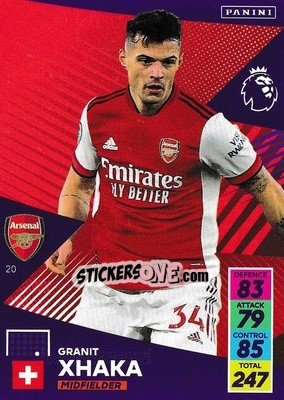 Cromo Granit Xhaka - English Premier League 2021-2022. Adrenalyn XL - Panini