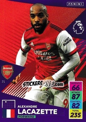 Sticker Alexandre Lacazette - English Premier League 2021-2022. Adrenalyn XL n. 21 - Panini