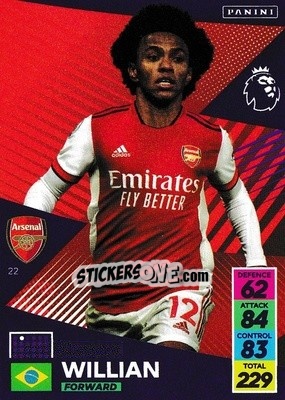 Sticker Willian - English Premier League 2021-2022. Adrenalyn XL n. 22 - Panini