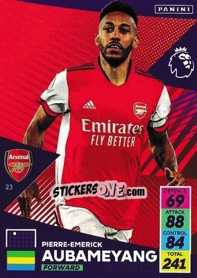 Sticker Pierre-Emerick Aubameyang - English Premier League 2021-2022. Adrenalyn XL n. 23 - Panini