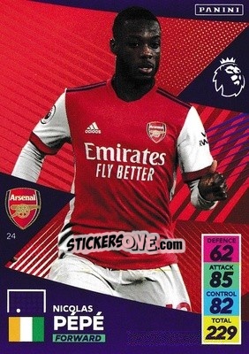 Sticker Nicolas Pépé - English Premier League 2021-2022. Adrenalyn XL - Panini