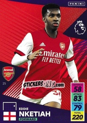 Sticker Eddie Nketiah - English Premier League 2021-2022. Adrenalyn XL n. 25 - Panini