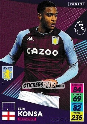 Cromo Ezri Konsa - English Premier League 2021-2022. Adrenalyn XL n. 31 - Panini