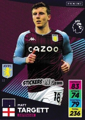 Cromo Matt Targett - English Premier League 2021-2022. Adrenalyn XL n. 33 - Panini